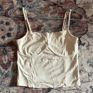 H&M Divided Cream Sleeveless Top